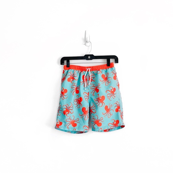 Mini Boden Octopus Print Swim Trunks In 